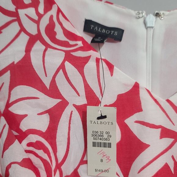 Talbots Silk Blend Rose Print A Line Dress NWT - Picture 3 of 4